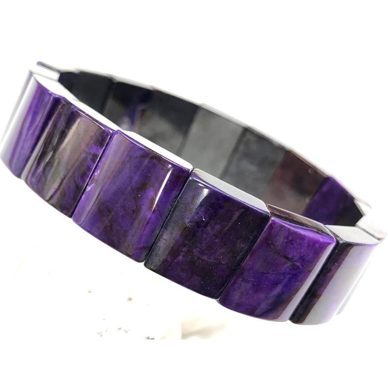 【1点物】超美色！世界三大ヒーリングストーン★美紫★天然石ブレスレット/スギライト/バングル/15mm/1本【天然石/パワーストーン】【アメリカツーソン・香港展