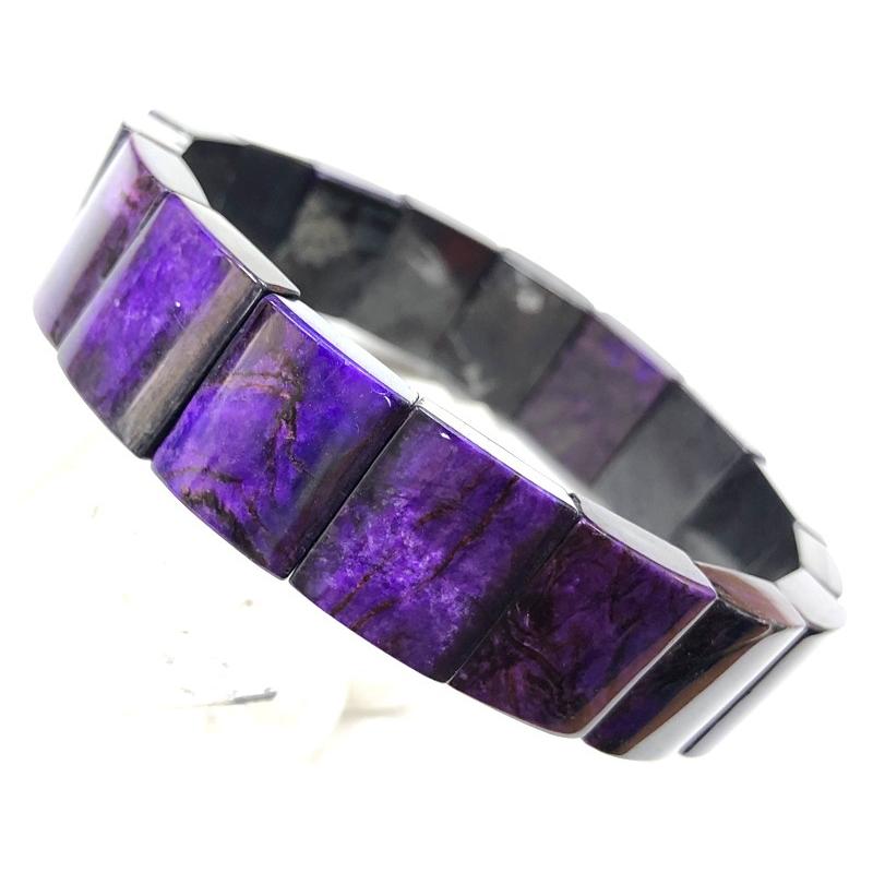 【1点物】超美色！世界三大ヒーリングストーン★美紫★天然石ブレスレット/スギライト/バングル/15mm/1本【天然石/パワーストーン】【アメリカツーソン・香港展