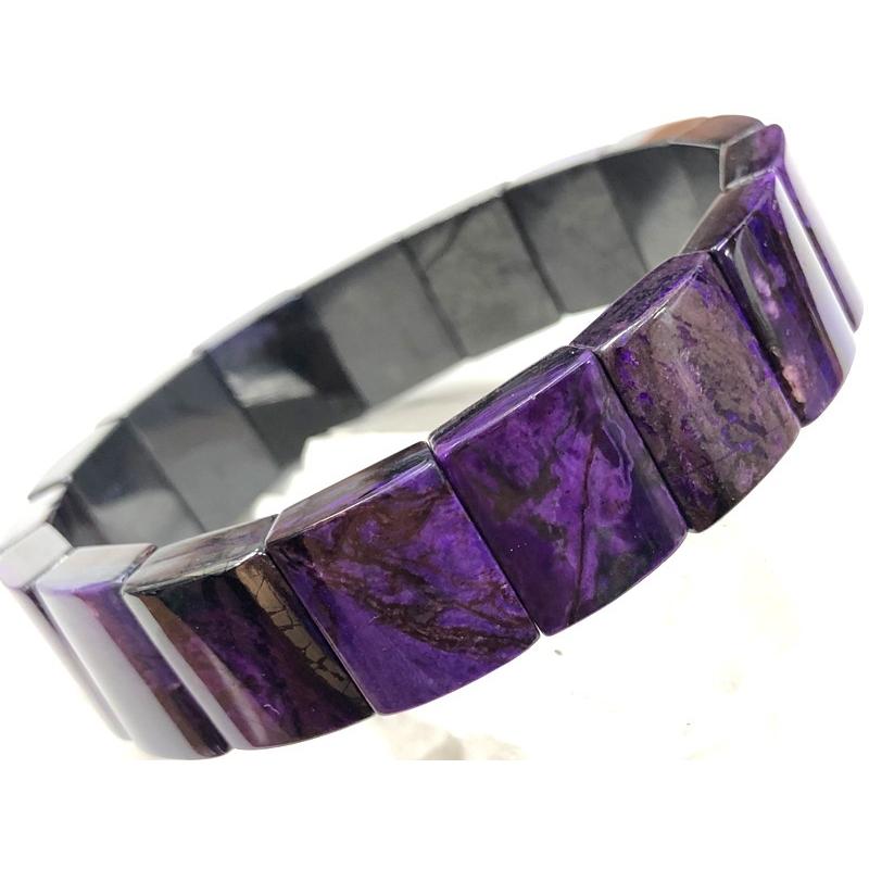 現品発送 【1点物】超美色！世界三大ヒーリングストーン★美紫★天然石ブレスレット/スギライト/バングル/15mm/1本【天然石/パワーストーン】【アメリカツーソン・香港展 【2661890949】(94268円)