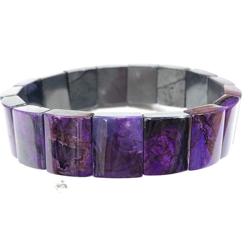 現品発送 【1点物】超美色！世界三大ヒーリングストーン★美紫★天然石ブレスレット/スギライト/バングル/15mm/1本【天然石/パワーストーン】【アメリカツーソン・香港展 【2661890949】(94268円)