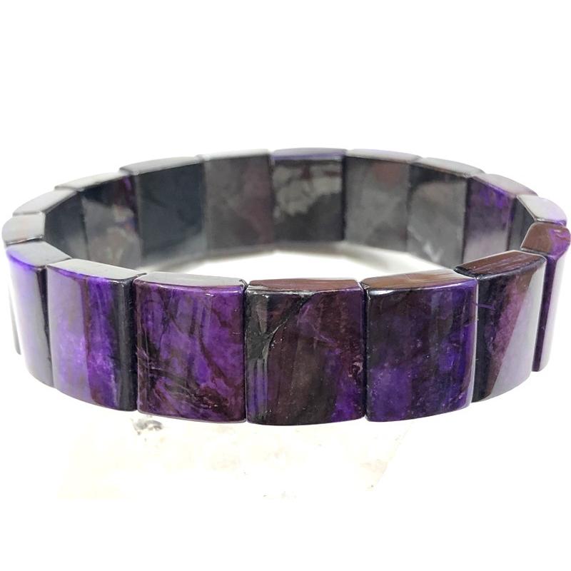 現品発送 【1点物】超美色！世界三大ヒーリングストーン★美紫★天然石ブレスレット/スギライト/バングル/15mm/1本【天然石/パワーストーン】【アメリカツーソン・香港展 【2661890949】(94268円)