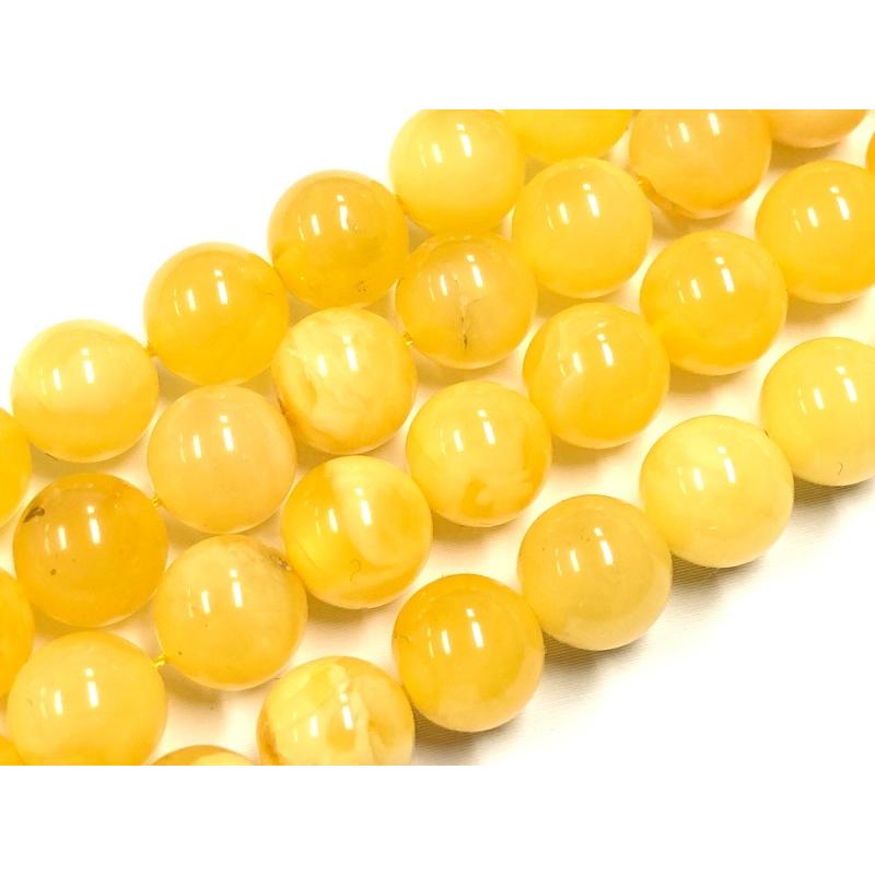 圧縮加工無し★バルト海産★天然琥珀★蜂蜜色★天然石ビーズ/ミルキーハニーアンバー（蜜蝋アンバー/amber/琥珀・こはく）/ラウンド/約8mm/1連【天然石/パワース