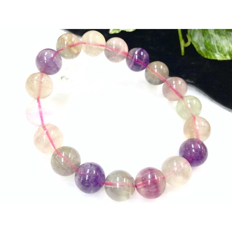 優しいレインボーカラー☆天然石ブレスレット/レインボーフローライト