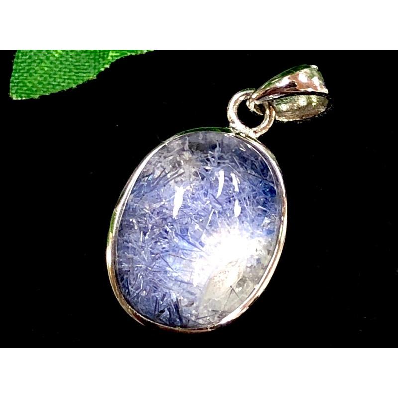 【1点物】超プレミアストーン！★希少レアストーン！★天然石ペンダントトップ/silver925製/デュモルチェライトインクォーツ（Dumortierite/デュモルチェ石)/1