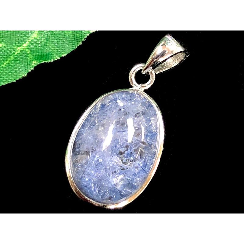 【1点物】超プレミアストーン！★希少レアストーン！★天然石ペンダントトップ/silver925製/デュモルチェライトインクォーツ（Dumortierite/デュモルチェ石)/1
