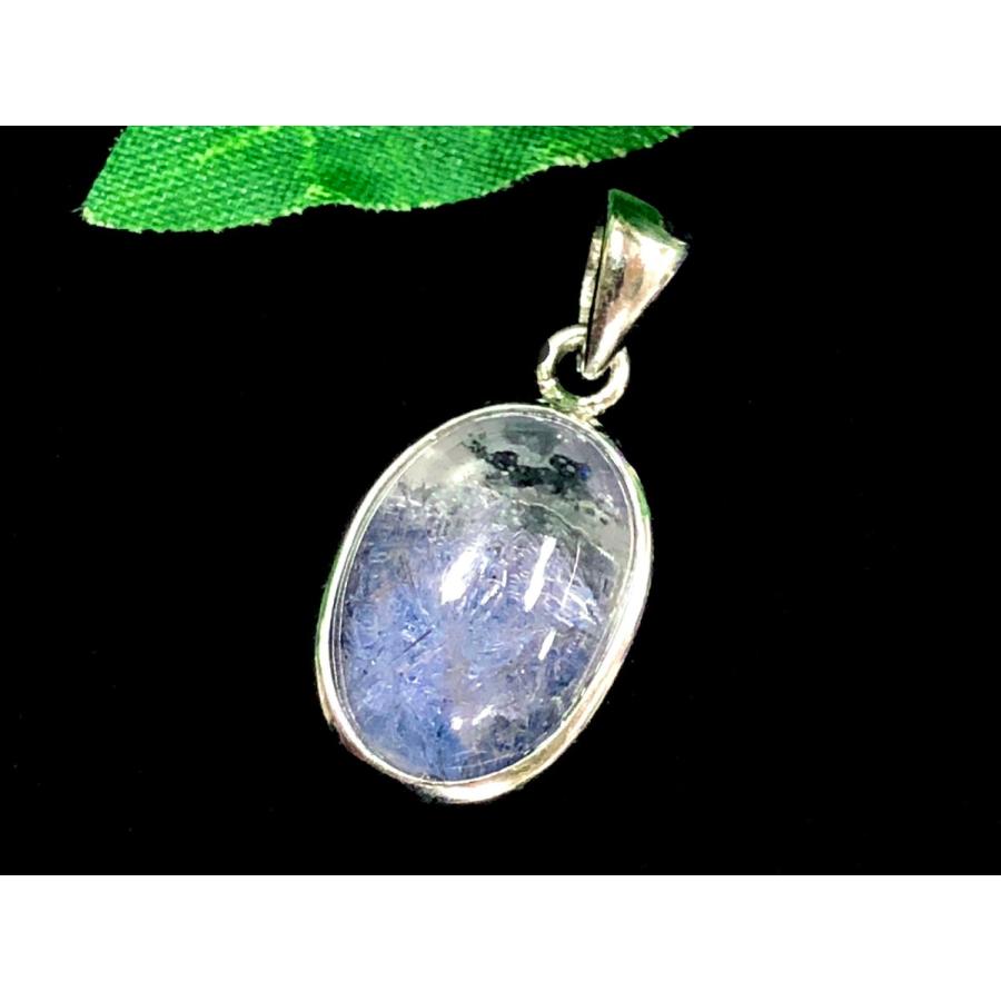 【1点物】超プレミアストーン！★希少レアストーン！★天然石ペンダントトップ/silver925製/デュモルチェライトインクォーツ（Dumortierite/デュモルチェ石)/1