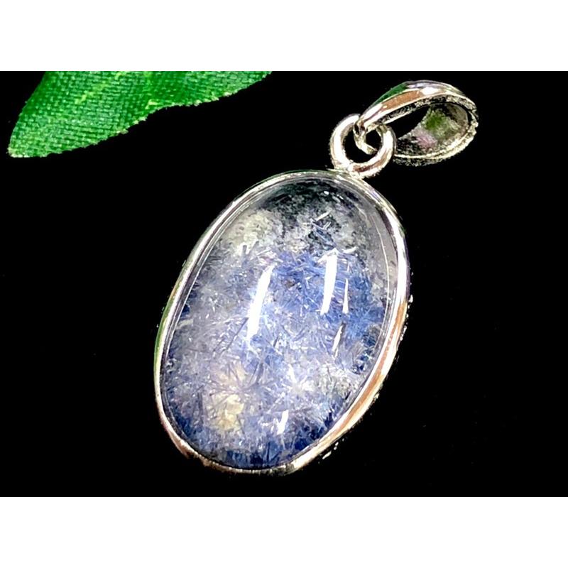 【1点物】超プレミアストーン！★希少レアストーン！★天然石ペンダントトップ/silver925製/デュモルチェライトインクォーツ（Dumortierite/デュモルチェ石)/1