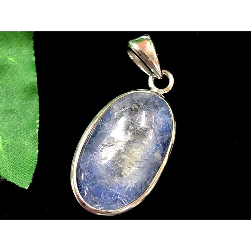 【1点物】超プレミアストーン！★希少レアストーン！★天然石ペンダントトップ/silver925製/デュモルチェライトインクォーツ（Dumortierite/デュモルチェ石)/1