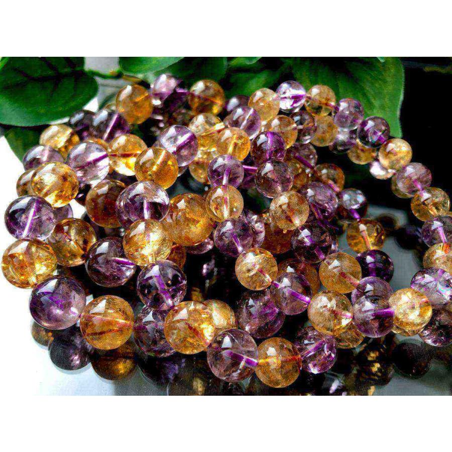 美レインボー入り！☆天然石ブレスレット/アメトリン（Ametrine/紫黄