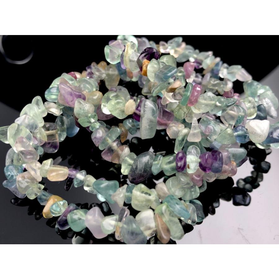 美しい色彩★天然石ブレスレット/レインボーフローライト（fluorite,蛍石）/さざれカット/約3×8mm/1本【天然石/パワーストーン】【アメリカツーソン・香港展示｜itempost｜02