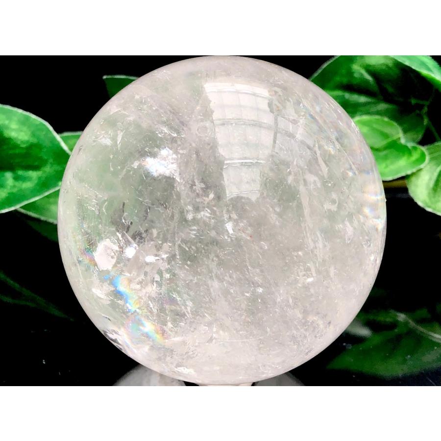 【1点物】虹入り★人気の丸玉！マダガスカル産★天然石/マダガスカル産レインボー水晶ボール（cristal/quartz/スフィア）/ラウンド/約75mm/1個【ネコポス不可】_1