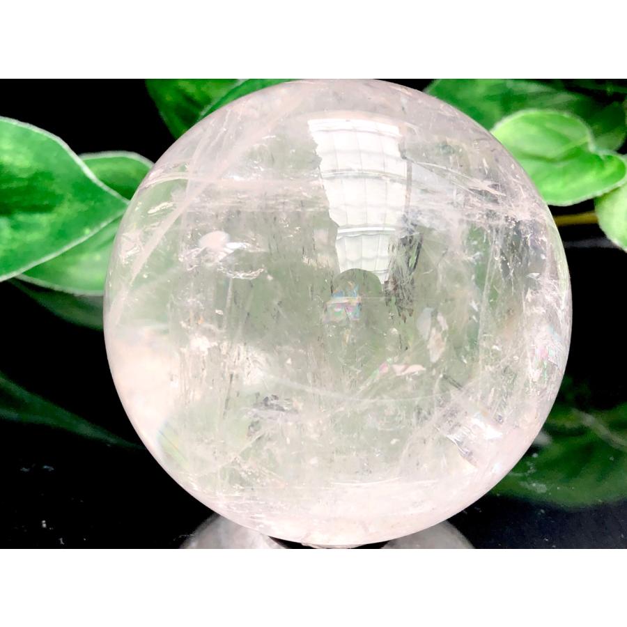 【1点物】虹入り★人気の丸玉！マダガスカル産★天然石/マダガスカル産レインボー水晶ボール（cristal/quartz/スフィア）/ラウンド/約75mm/1個【ネコポス不可】_3