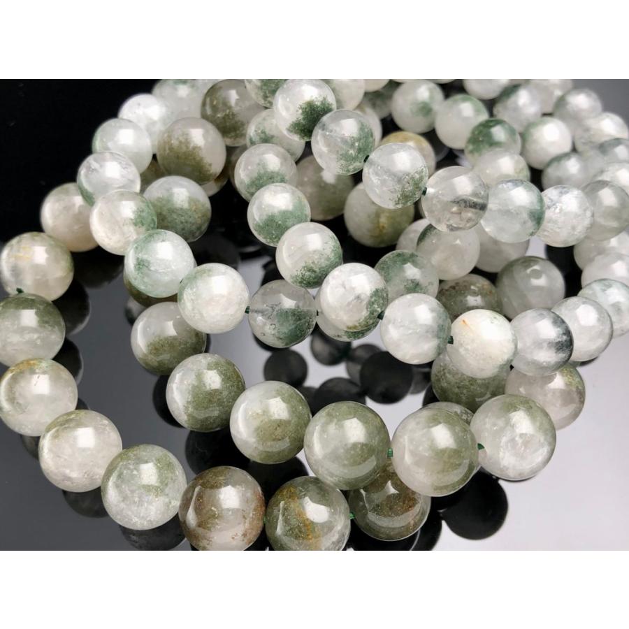 マダガスカル産★天然石ブレスレット/ミントガーデンクォーツ(garden quartz/庭園水晶)/ラウンド/約13mm/1本【天然石/パワーストーン】【アメリカツーソン・香港_1
