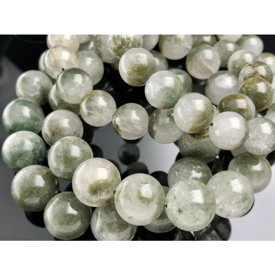 マダガスカル産★天然石ブレスレット/ミントガーデンクォーツ(garden quartz/庭園水晶)/ラウンド/約13mm/1本【天然石/パワーストーン】【アメリカツーソン・香港_2