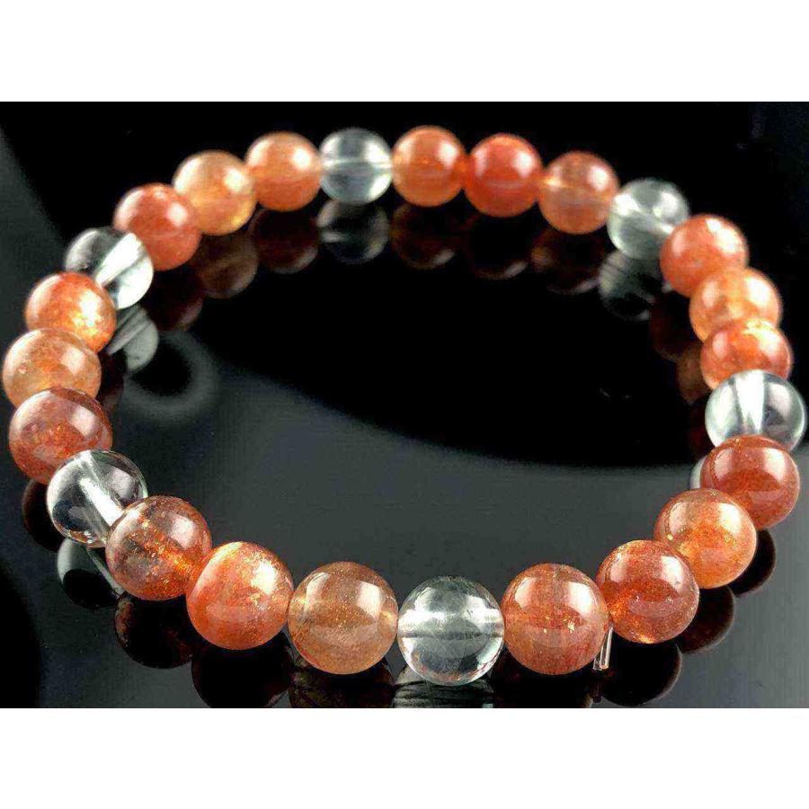 【1点物】タンザニア産★天然石ブレスレット/アルーシャサンストーン（sunstone/Heliolite/日長石/ヘリオライト/アクアマリンサンストーン）/ラウンド/約7mm/1本_2