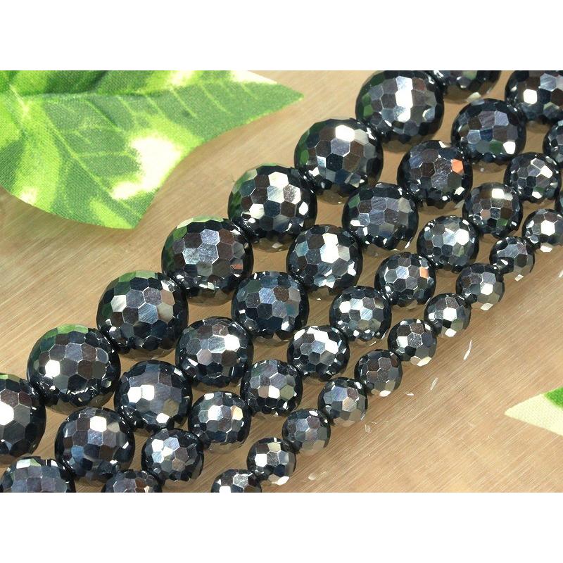 激レア！限定入荷★健康の石として今話題！★高純度鉱石★パワーストーンビーズ/テラヘルツ/128面カット/12mm/1連【天然石/パワーストーン】【アメリカツーソの画像