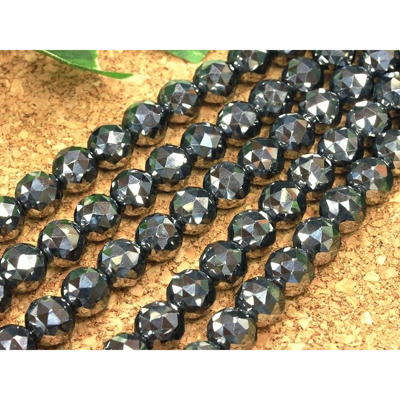 激レア！限定入荷★健康の石として今話題！★高純度鉱石★パワーストーンビーズ/テラヘルツ/スターカット/10mm/1連【天然石/パワーストーン】【アメリカツーソの画像