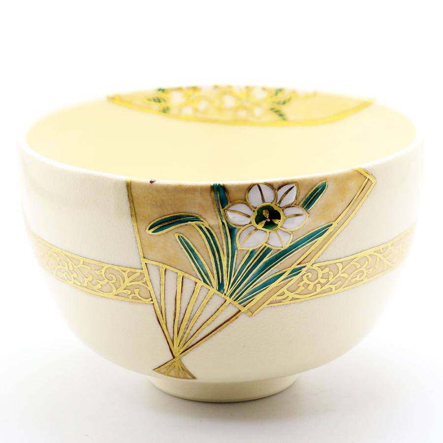 抹茶茶碗 扇面四季草花 通年物 春夏秋冬 中村能久作 仁清茶碗 茶道具