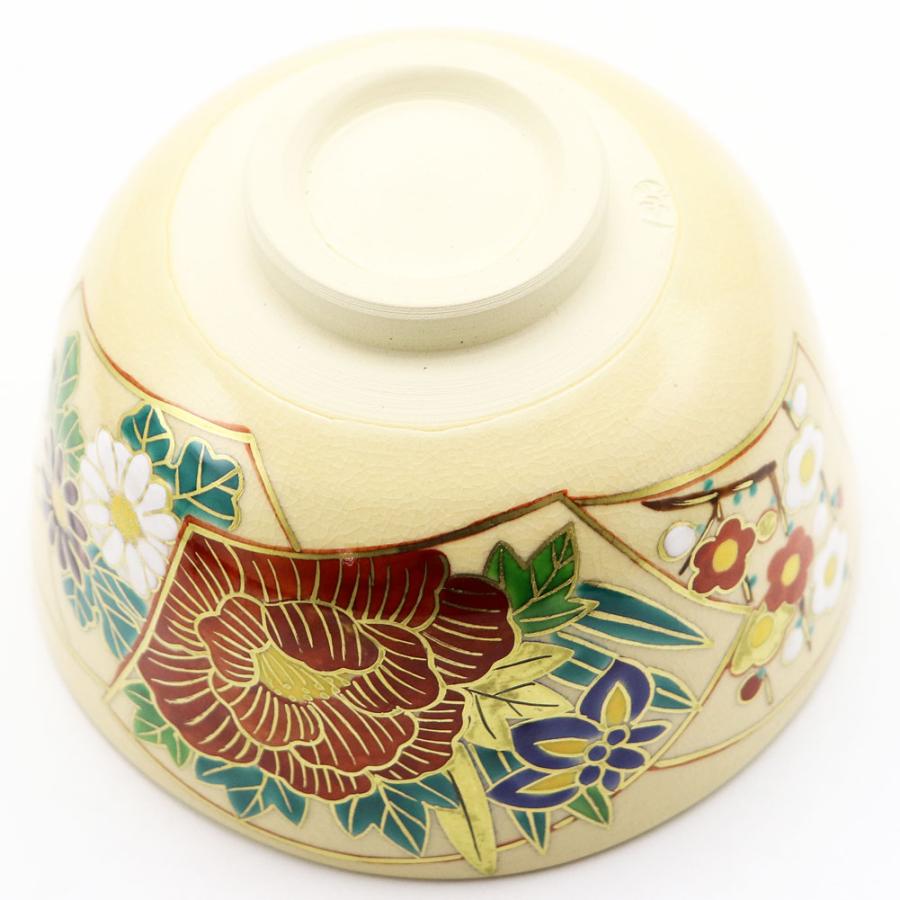 抹茶茶碗 地紙四季草花 通年物 春夏秋冬 鈴木一点作 茶道具 Tea
