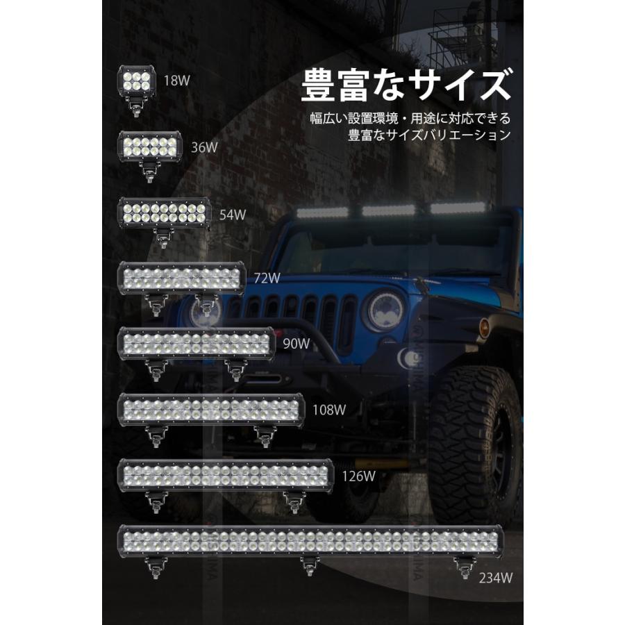 LEDライトバー 作業灯/投光器/サーチライト【18台・18W・防水・防塵・省電力・長寿命】msm930 重機・除雪車・クレーン車・積車のライト 18w デッキライト・サー｜itempost｜04