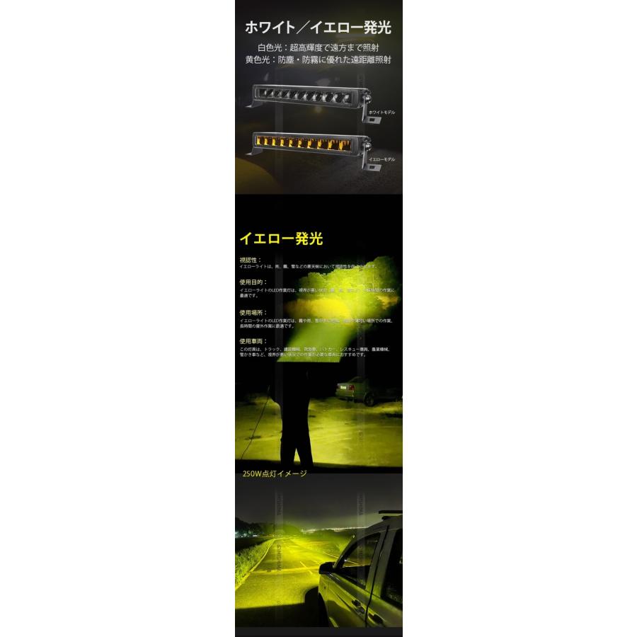 【2個セット】50W黄光LED作業灯 12V/24V対応 狭角スポット LEDライトバー 簡単取付DTコネクタ msm-5050Y 作業現場/アウトドア/トラック用 高輝度イエロー発光 防_4