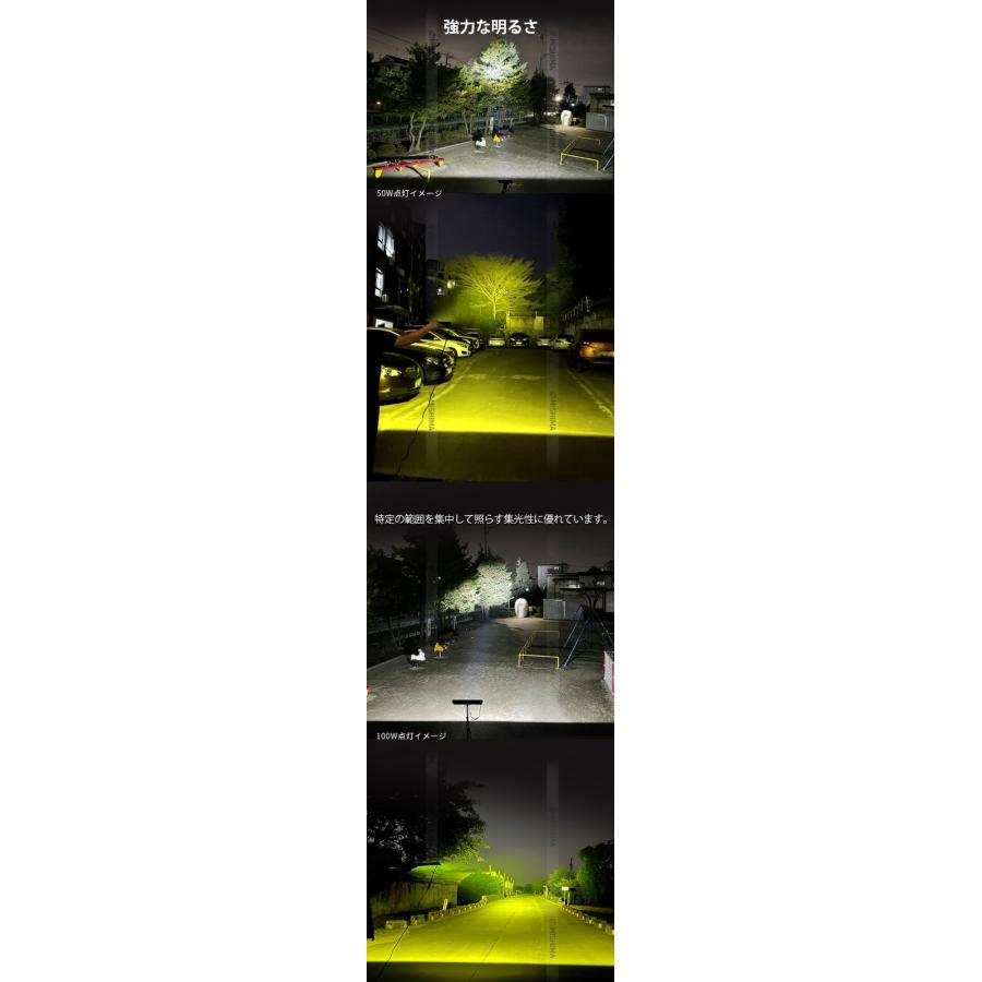 【2個セット】50W黄光LED作業灯 12V/24V対応 狭角スポット LEDライトバー 簡単取付DTコネクタ msm-5050Y 作業現場/アウトドア/トラック用 高輝度イエロー発光 防_5