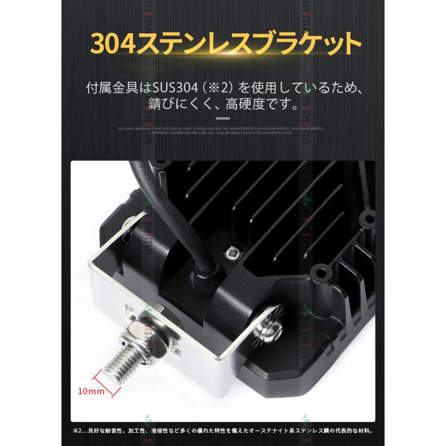 led作業灯12vノイズレス 【2台・温度制御機能付き／最大14ヵ月保証】 広角 54W 12/24v対応 キャンプ アウトドア msm8654 防災 農業 漁業 建設 警備 工事 軽ト_7