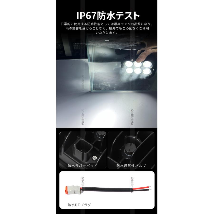 投光器 led作業灯ワークライト【3台・60Wハイパワーled】12v 24vに対応 msm8260 ハイパワー 拡散タイプ トラック 船舶 路肩灯_10
