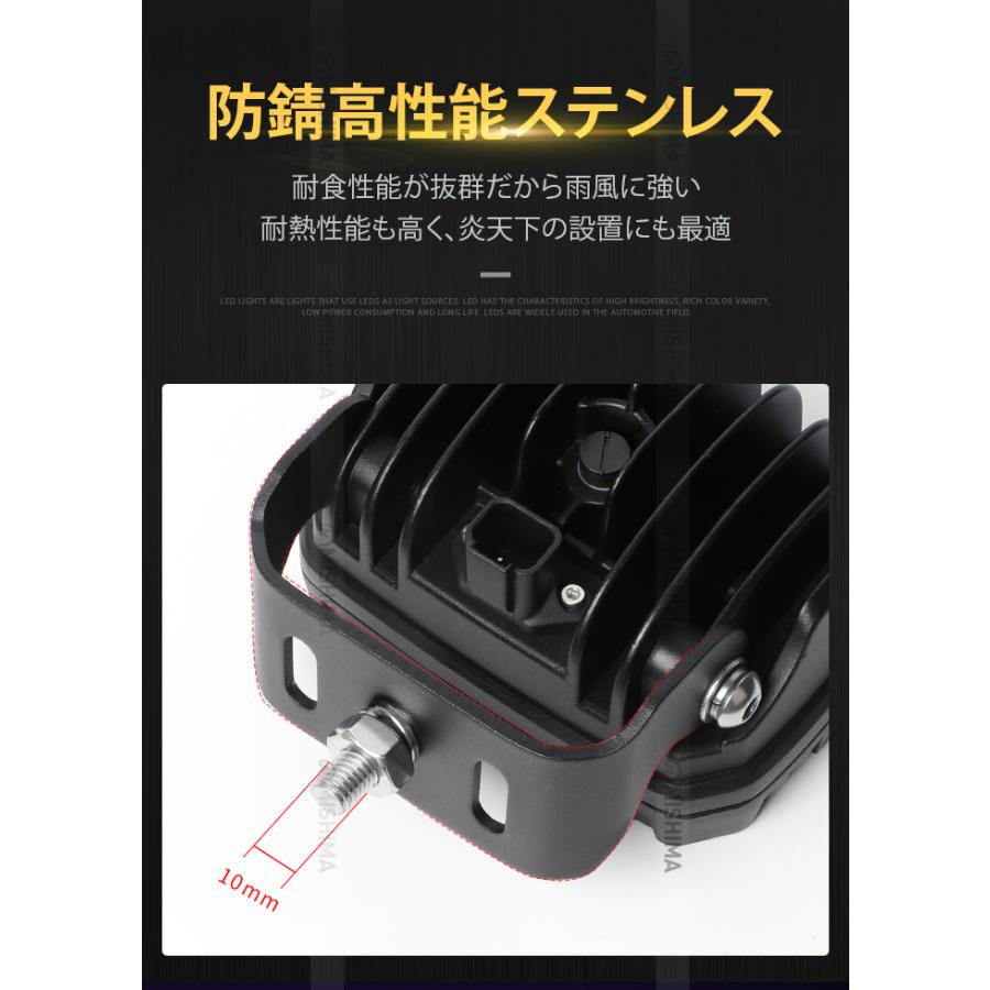 投光器 led作業灯ワークライト【3台・60Wハイパワーled】12v 24vに対応 msm8260 ハイパワー 拡散タイプ トラック 船舶 路肩灯_8