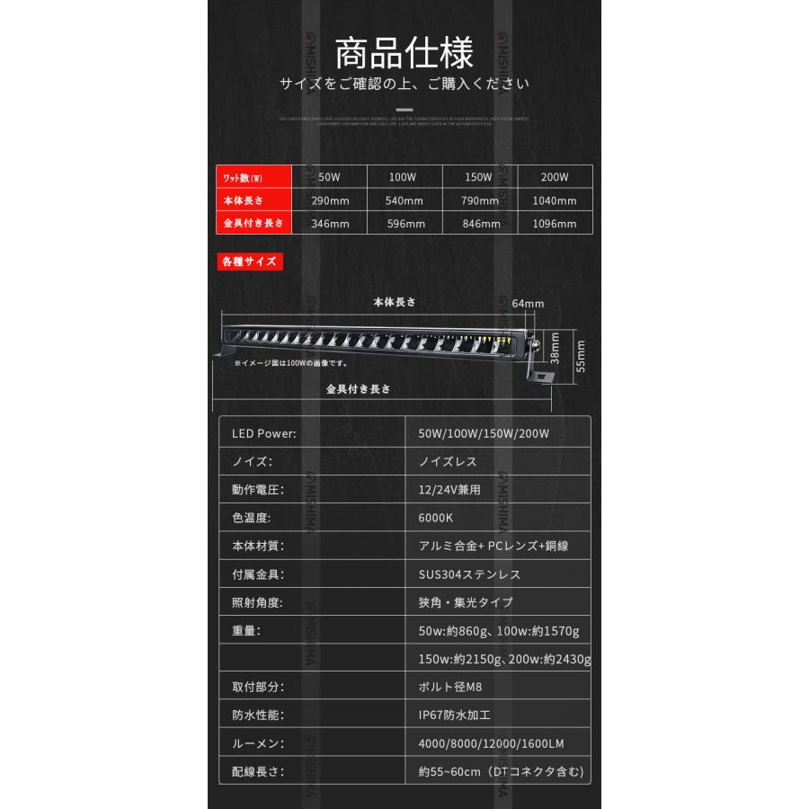 ワークライトled12v ワークライト車【12台・50W・最大14ヵ月保証】ライトバー車 msm5050 農業車両/船舶/建設機械/車用 ledライトバー24v 車 ledライトバー作業灯_3