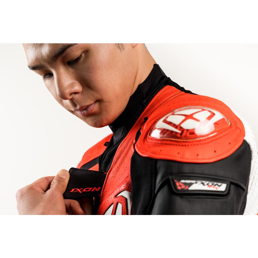 IXON（イクソン）レーシングスーツVENDETTA EVO A (BLACK/RED/WHITE) アジアフットモデル/MFJ公認｜itempost｜06