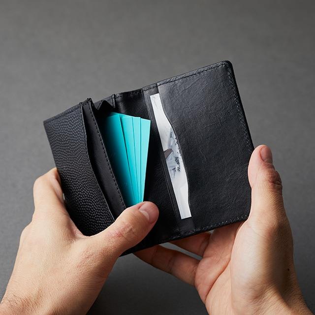 バスケ革の名刺入れ メンズ レディース Black Edition スポーツ