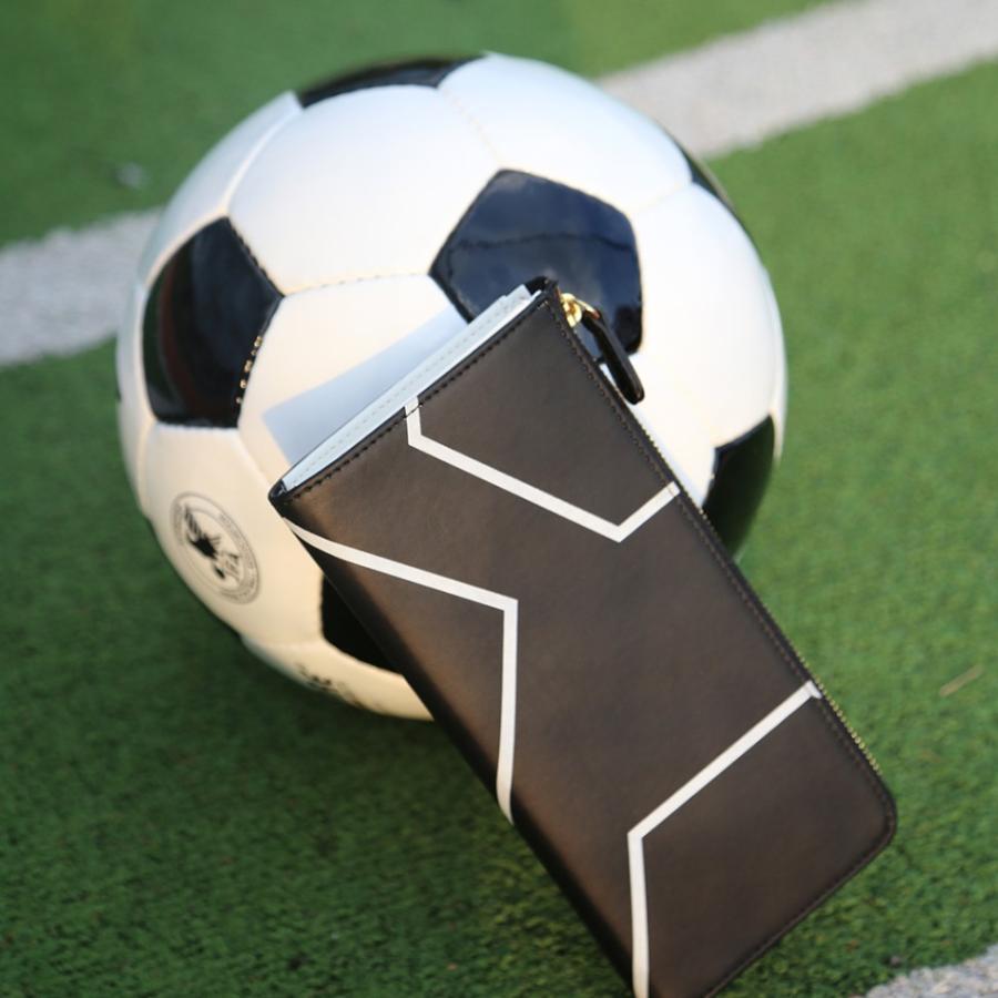 サッカーボール素材 長財布 L字ファスナー 財布 メンズ レディース ※名