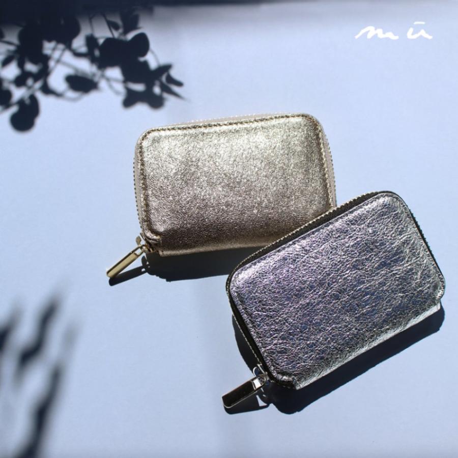 【mu】本革 Rファスナー コンパクト財布【HAKU】［mu-75040］