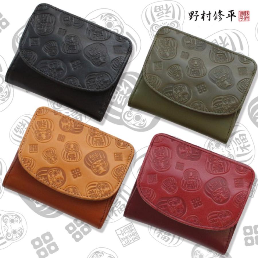 nadaya 二つ折り財布 牛革 ブラック だるま柄 野村修平/ナダヤ】福だるま 二つ折り財布 本革 [nom-80322] : shopooo