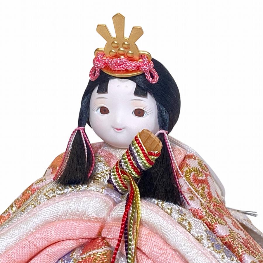 rico夢乃（ゆめの）木目込み十人飾り雛人形 高岡塗台 ミルキー桜蒔絵屏風の画像