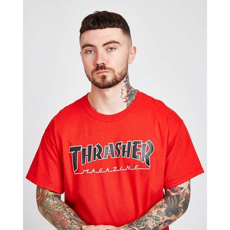 有名人芸能人 Magazine スラッシャー Thrasher マガジン Us企画 Tシャツ Red T Shirt Outlined その他トップス サイズ L Www We Job Com