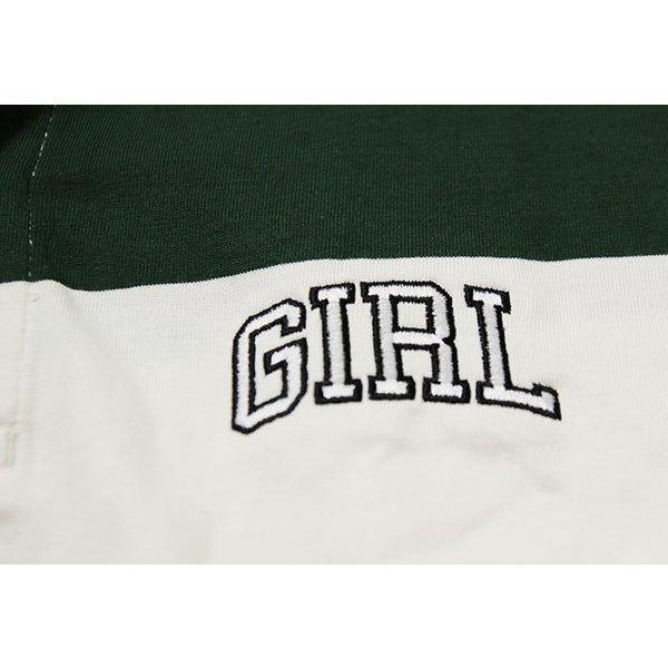 Girl Skateboards (ガール) ラガーシャツ 長袖 Arch Striped Rugby GREEN/CREAM｜itempost｜04