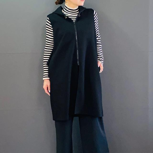 バックフリル ロング ジレ ベスト フリーサイズ 2024AW 新作 秋冬