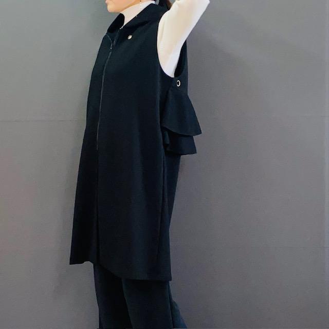 バックフリル ロング ジレ ベスト フリーサイズ 2024AW 新作 秋冬