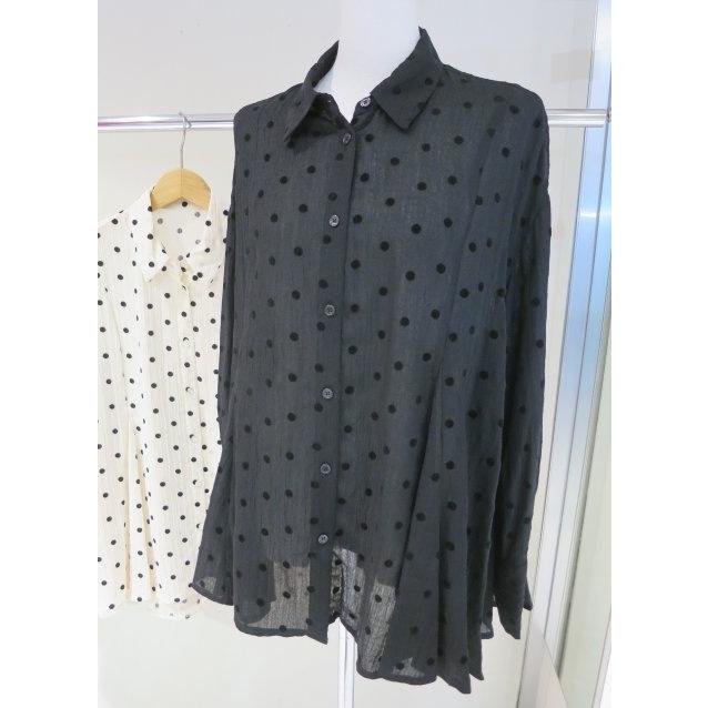 COCODEAL ドットフロッキーペプラムシャツ 75118087 : shopooo COCODEAL ドットフロッキーペプラムシャツ 75118087 : shopooo