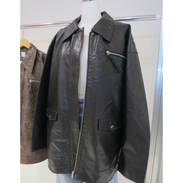 Ungrid ブルゾン アウター ルーズシルエットフェイクレザーブルゾン セール】ルーズシルエットフェイクレザーブルゾン（ブルゾン）｜Ungrid