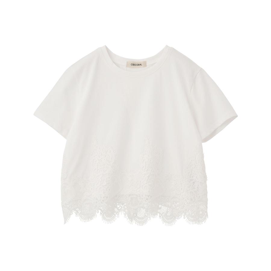 新品タグ付き　COCO DEAL レース切り替え 半袖Tシャツ COCODEAL レースドッキングTシャツ 76221387 : shopooo by GMO - 通販