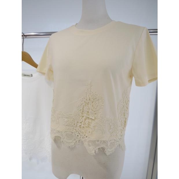 新品タグ付き　COCO DEAL レース切り替え 半袖Tシャツ COCODEAL レースドッキングTシャツ 76221387 : shopooo by GMO - 通販