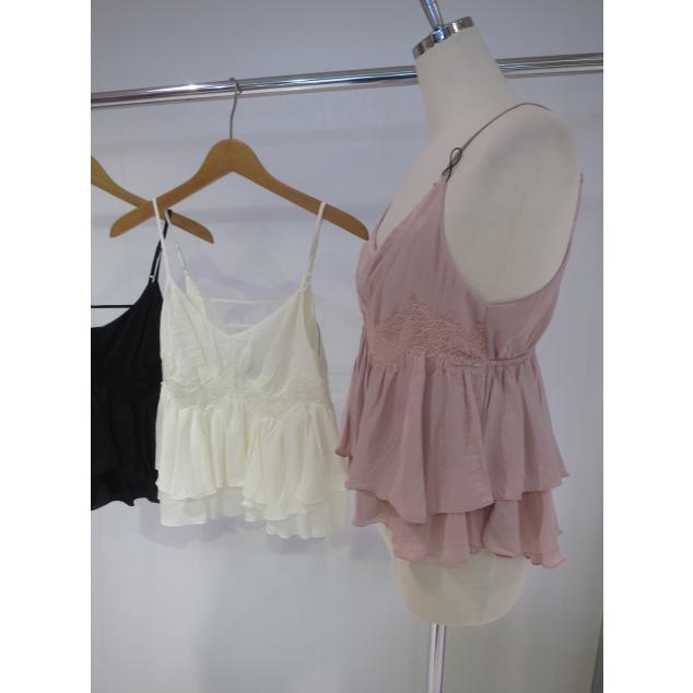 COCODEAL サテンレースペプラムキャミソール 76318448 : shopooo by