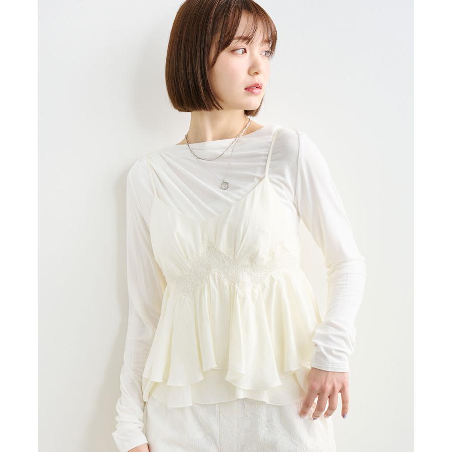 COCODEAL サテンレースペプラムキャミソール 76318448 : shopooo by