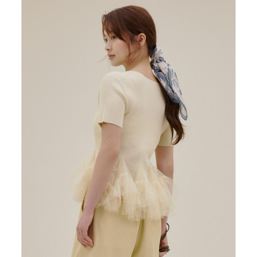 COCODEAL ニットドッキングチュールペプラムトップス 76531007