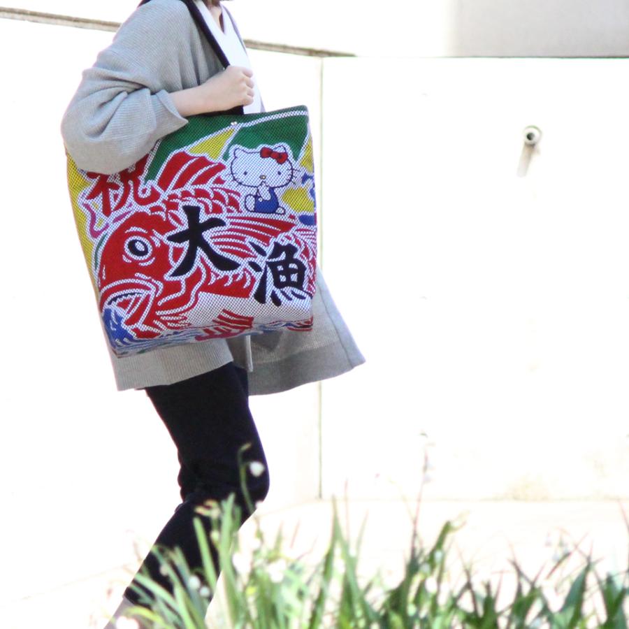 ハローキティ×太田旗店 刺子織大漁旗トートバッグ　鯛_6