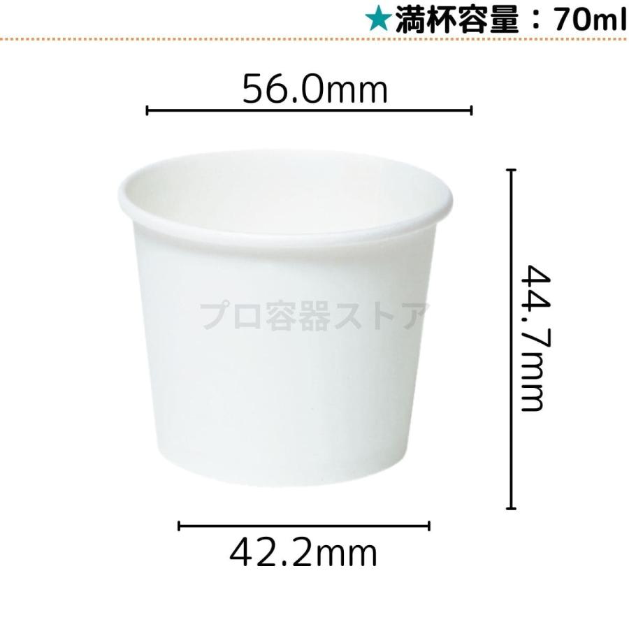 東罐興業 トーカン 使い捨て 紙コップ SM-70-2 白ムジ ケース販売 3600個 業務用 2.5オンス 70ml 日本メーカー品の画像