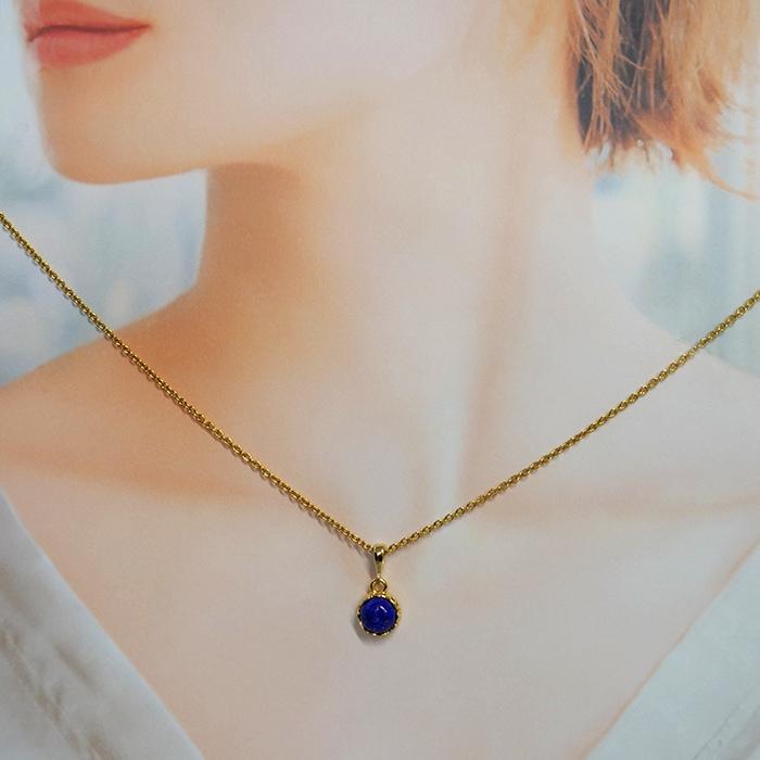 ラピスラズリ ネックレス ラピスラズリ アフガニスタン産 ラウンド 約10mm ステンレス 金属